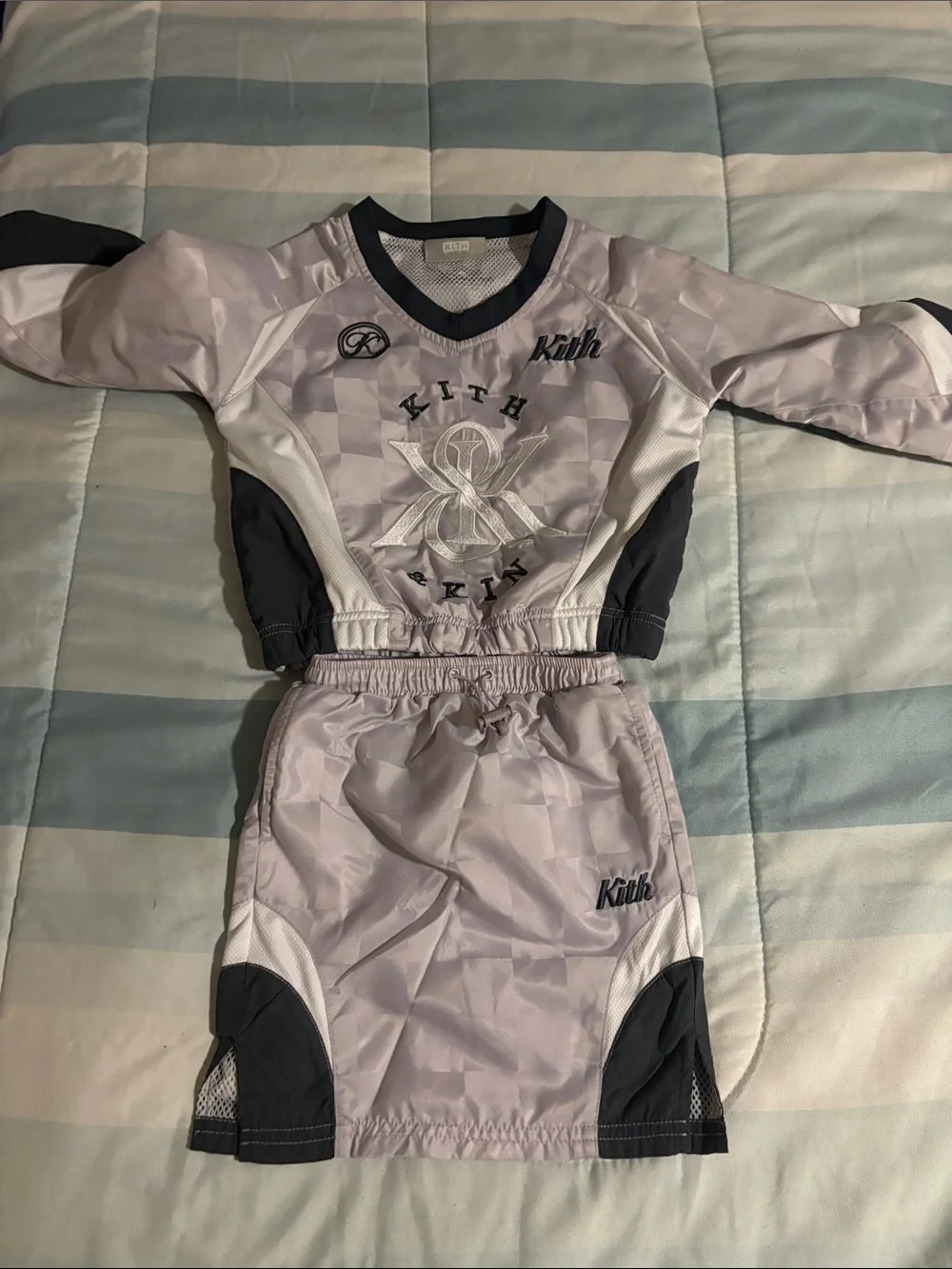 Kith Lavender & Charcoal Kids Long Sleeve Athletic Top and Skirt Set